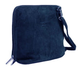 LeahWard Womens Suede Leather Cross Body Bags Small Quality Shoulder Handbags Party J11 (Navy)